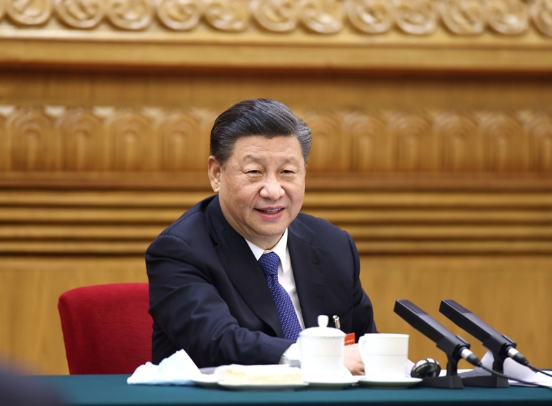 2021年3月5日，習(xí)近平總書記參加十三屆全國人大四次會議內(nèi)蒙古代表團的審議。