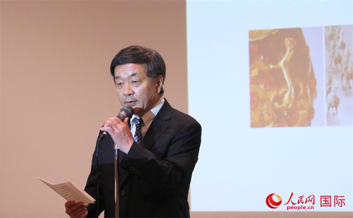 主辦方代表、富士美術(shù)館館長(zhǎng)五木田聰致辭。（人民網(wǎng) 許可攝）