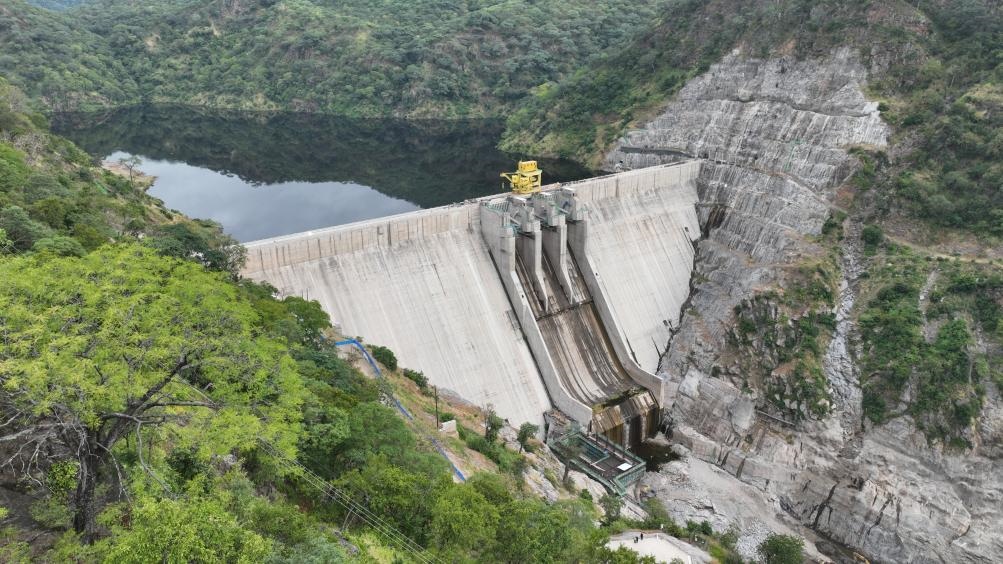3月23日，航拍的下凱富峽水電站大壩。