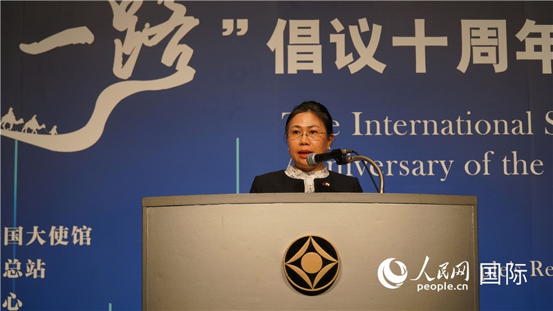 老撾駐日大使安拉萬發(fā)言。人民網(wǎng) 蔣曉辰攝