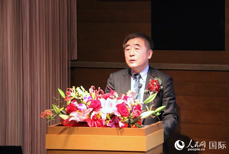 科盟會(huì)長(zhǎng)楊克儉發(fā)表致辭。人民網(wǎng) 許可攝
