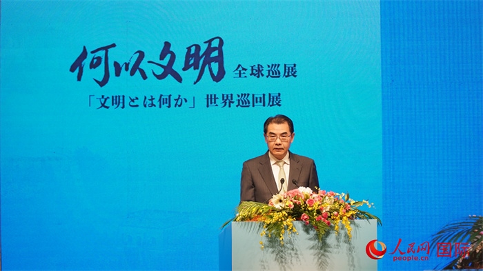 中國(guó)駐日本大使吳江浩致辭。人民網(wǎng) 蔣曉辰攝