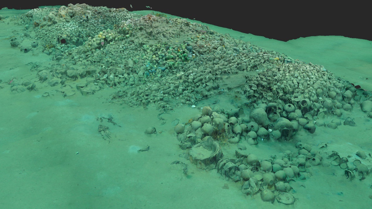 南海西北陸坡一號沉船遺址核心區(qū)三維圖。國家文物局供圖