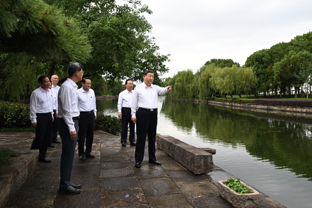 2023年9月20日下午，習近平在浙江省紹興市浙東運河文化園考察。新華社記者 謝環(huán)馳 攝