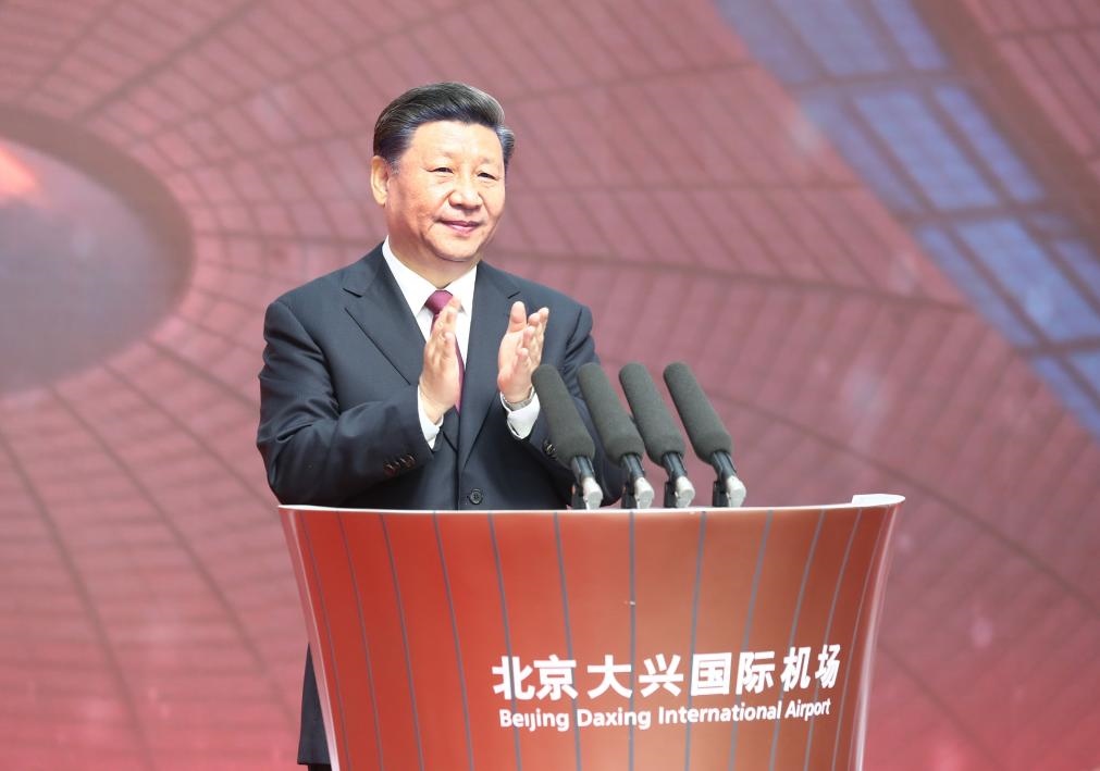 2019年9月25日，習(xí)近平總書記出席北京大興國際機(jī)場投運(yùn)儀式并宣布機(jī)場正式投入運(yùn)營。新華社記者 鞠鵬 攝