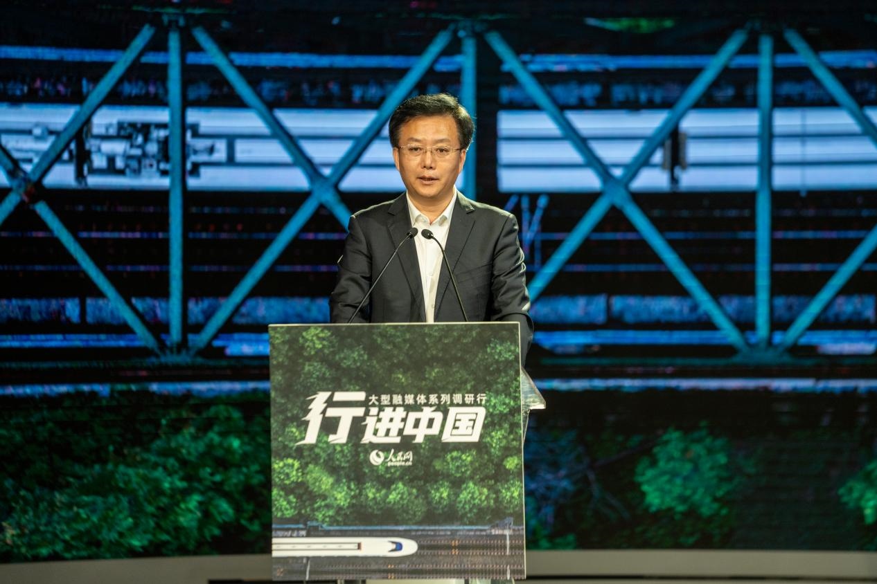 生態(tài)環(huán)境部宣傳教育司司長、新聞發(fā)言人裴曉菲致辭。人民網(wǎng)記者 許崢攝