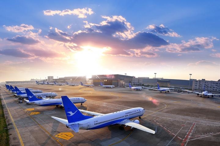 這是如今廈門航空的機(jī)隊(duì)照片。（廈門航空有限公司供圖）