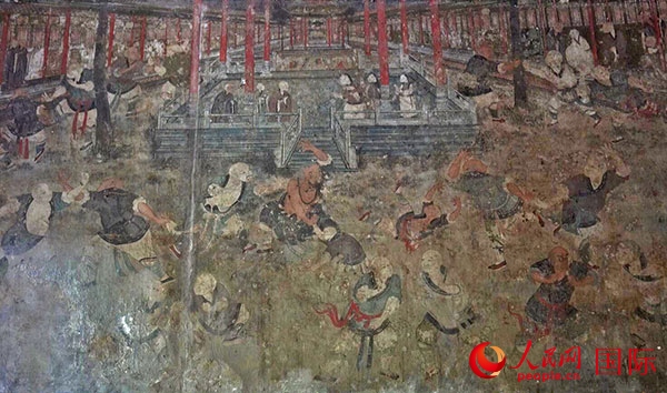 少林寺白衣殿壁畫。人民網(wǎng)記者 張麗婭攝
