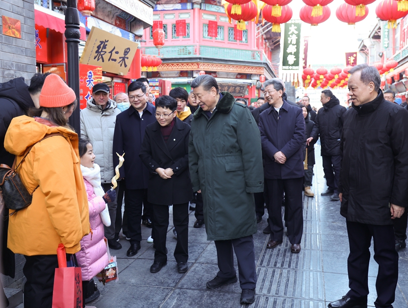 2024年2月1日，習(xí)近平總書記在天津古文化街考察。