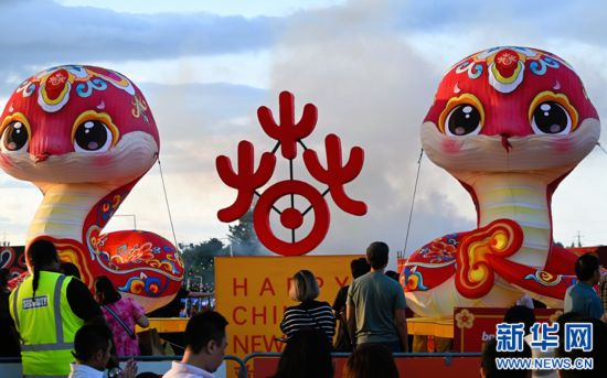 圖為游客在2025年奧克蘭元宵燈節(jié)游覽。（圖片由奧克蘭中國文化中心提供）